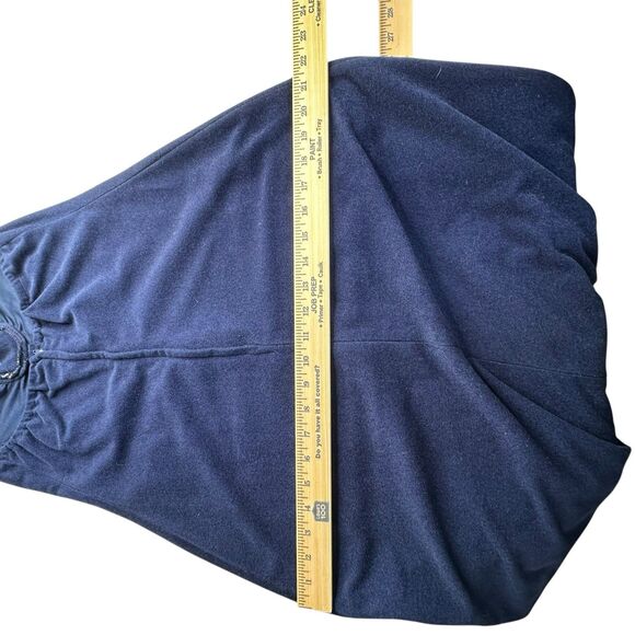 Vtg Blue Dress W/ Shrug 70s 80s Maxi Lace Bell Sleeve Halter Boho Hippie Regency - Picture 10 of 14